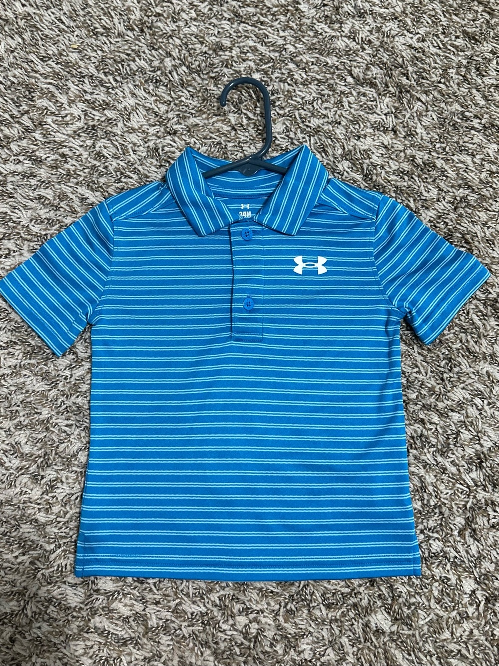 Under Armour Blue Striped Boys Polo